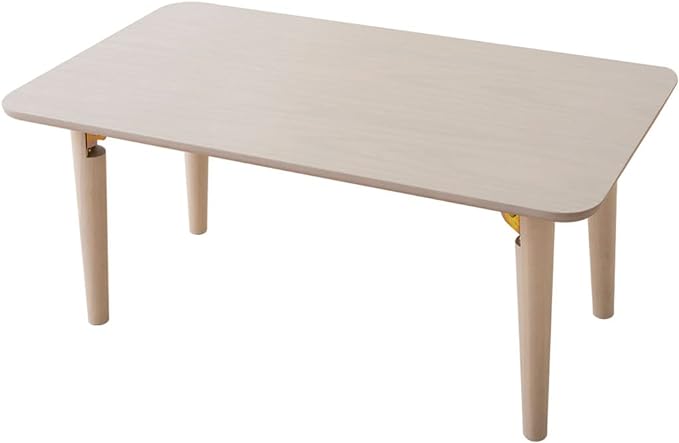 EMOOR Wood Folding Coffee Table Rectangle Medium (17.7"x31.5") White, Floor Sitting Low Table Small Space Minimalist Japanese Tatami Room