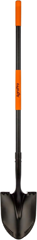 Shovel for Digging, Metal Shovel with Long Fiberglass Handle, Heavy Duty Shovel for Digging, 58 Inches