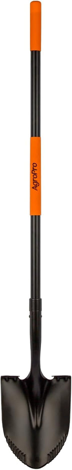 Shovel for Digging, Metal Shovel with Long Fiberglass Handle, Heavy Duty Shovel for Digging, 58 Inches