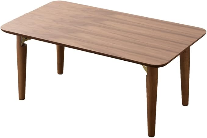 EMOOR Wood Folding Coffee Table Rectangle Medium (17.7"x31.5") Walnut, Floor Sitting Low Table Small Space Minimalist Japanese Tatami Room