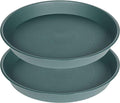 2 Pack of 16 17 inch Plant Saucer (15 inch Base), 2.3" Depth, Plant Trays for Pots, Plastic Plant Saucers for Indoors, Bird Bath Bowls, Flower Pot Drip Trays for Planter (17", Green)