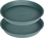 2 Pack of 8 inch Plant Saucer Clear, Heavy Duty Plastic Plant Water Tray 8 inch Round, Flower Plant Saucers for Indoors No Holes, Plant Dishes Saucer for Planter 7"/8" (8", Green)
