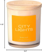 Homesick Scented Candles for Home (City Lights) - 7.5 oz Long-Lasting Natural Soy Wax Blend Jar Candle Gift for Women & Men for All Occasions, 30-35 Hours Burn Time - Notes of Amber & Bergamot
