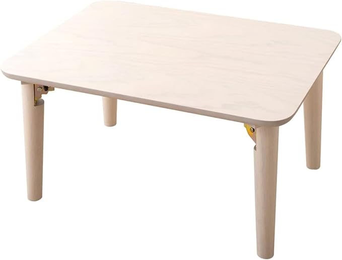 EMOOR Wood Folding Coffee Table Rectangle Small (17.7"x23.6") White, Floor Sitting Low Table Small Space Minimalist Japanese Tatami Room