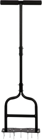 sancat Lawn Aerator,Spike Aerator, Heavy Duty Manual Lawn Aerator Tool with 11 Iron Spikes, Grass Aerator Tools for Yard, Lawn Aeration, Height Adjustable Garden Tool, Revives Lawn Health