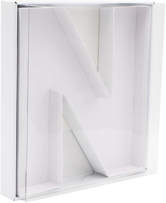 12" Fillable Cardboard Letter Charcuterie Gift Cupcake Box With Cover Sweets Packaging (N)
