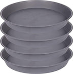 4 Pack of 16 17 inch Plant Saucer (15 inch Base), 2.3" Depth, Heavy Duty Deep Plant Trays for Pots, Plastic Plant Saucers for Indoors, Bird Bath Bowls, Drip Trays for Planter (17", Cement)