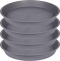 4 Pack of 16 inch Plant Saucer, Heavy Duty Round Plant Trays for Pots, Bird Bath Bowls, Plant Water Tray, Flower Plant Saucers for Indoors (16", Cement Gray)
