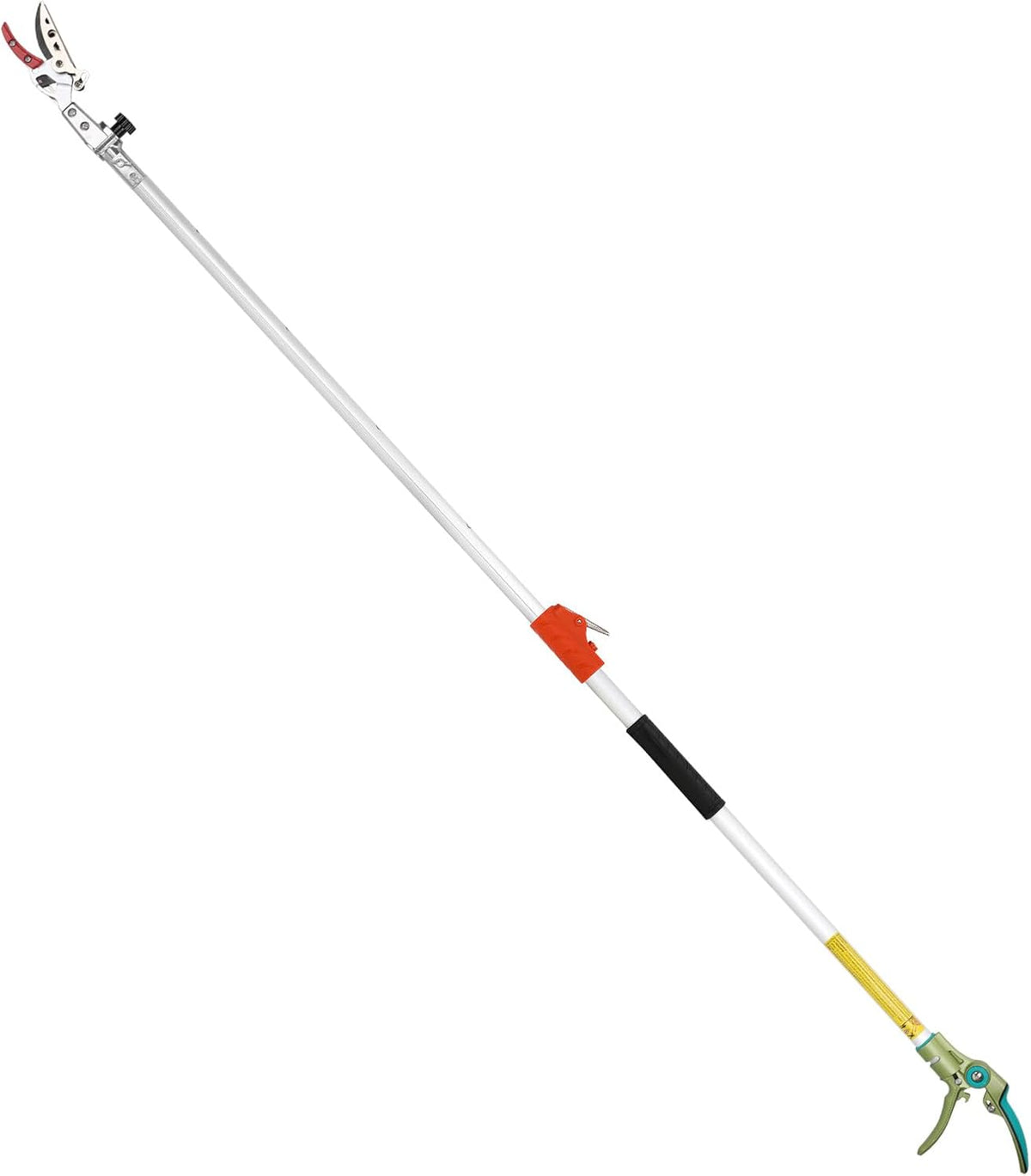 Extendable Tree Cutter, 3.67-5.45 FT Telescopic Pole Pruner, Lightweight Aluminum Handle, Teflon-Coated Blade, Cuts Up to 1/2 Inch, Ideal for Fruit Picking & Tree Branch Cutting | LFX101