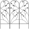 Panacea 84495 Perching Birds Trellises – Set of 3, 72" Tall Black Steel Trellises with Bird & Twig Design – Decorative Outdoor Plant Supports for Roses, Ivy, Vines & Garden Landscaping