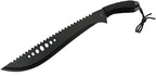 Szco Supplies 21” Full-Tang Curved Sawback Machete with Cord-Wrapped Handle, 420 Stainless Steel Blade, and Nylon Sheath for Camping, Hiking, and Survival