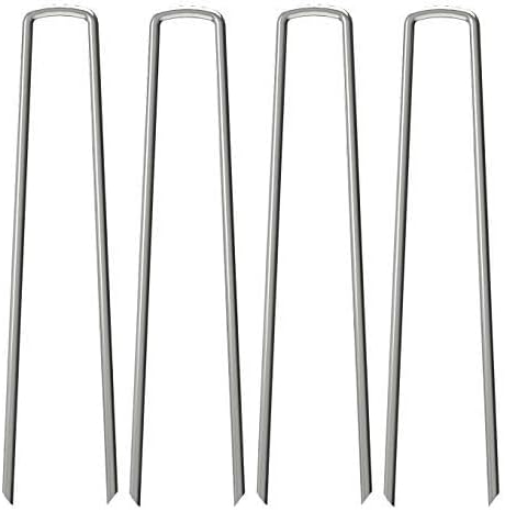 AAGUT 12 Inch Garden Stakes Landscape Staples, 25 Pcs U Shaped 11 Gauge Galvanized Pins Metal Fence Ground Stakes for Gardening, Chicken Wire, Irrigation Tubing, Camping Tent, Secure Lawn Fabric