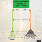 Pack of 2 Kids Rake with Hardwood Handle, Durable Plastic Head to Sweep Leaves in Lawn and Tidying Up The Garden, 34" (Grey)