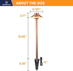 Waterproof Low Voltage Walkway Lights, Brass Copper Outdoor Pathway Light, IP65 LED Bronze Hat Top Sideway Lamp for Driveway Backyard Patio with 3W 270LM 4000K G4 Bulb 12 Pack