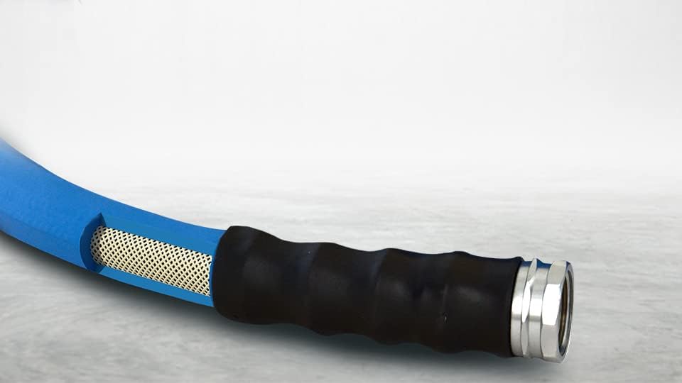 BluSeal Hot/Cold Water Rubber Garden Hose, 100% Rubber, Ultra-Light, Super Strong, 500 PSI, 50F to 190F Degrees, High Strength Polyester Braided (3/4" x 6')