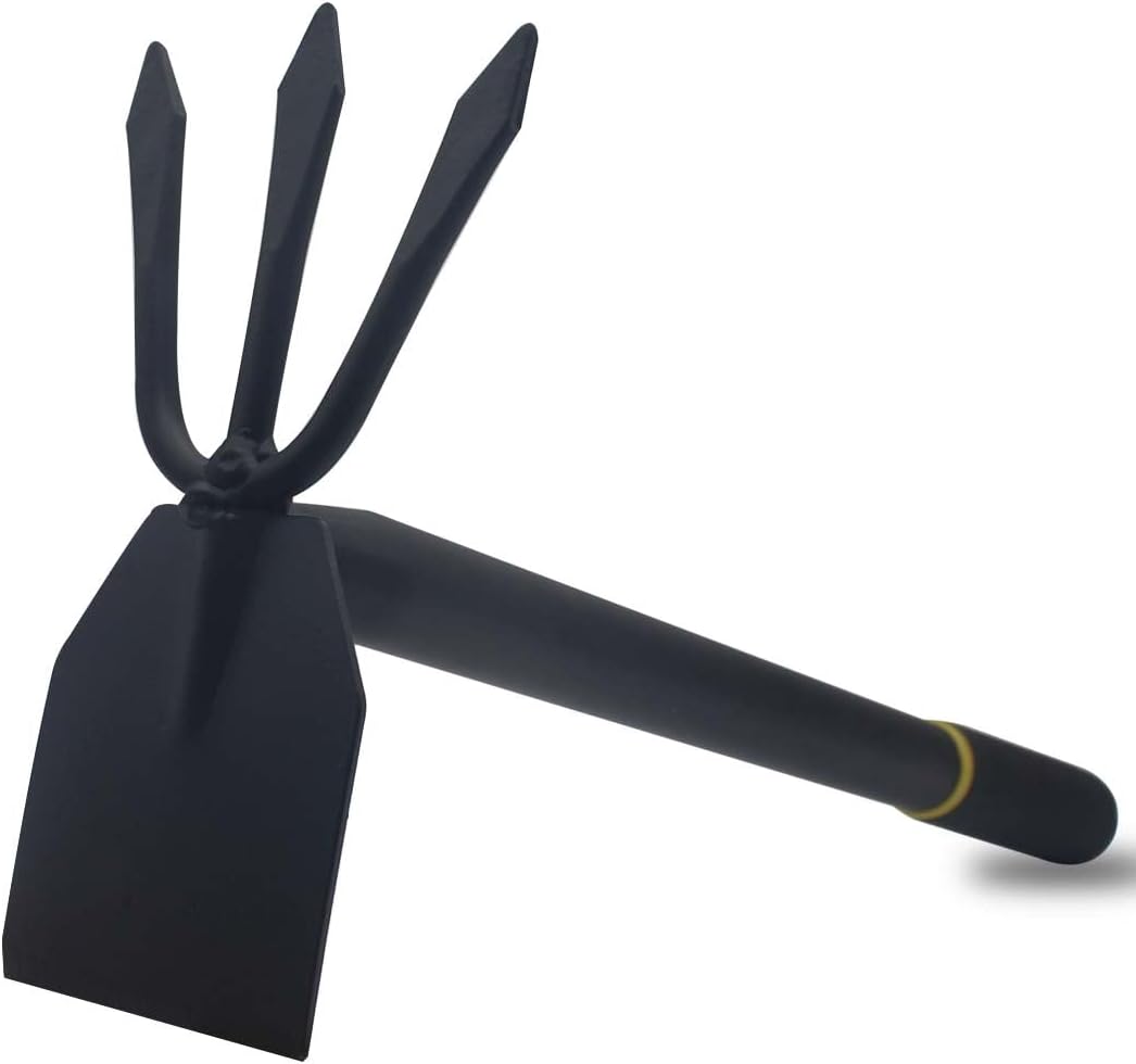 Garden Hoe and Cultivator, Long Heavy Duty Hand Hoe with Tiller, 2 Section Handle, Carbon Steel Blade, Cultivator Hoe Garden Tools for Loosening Soil, Digging