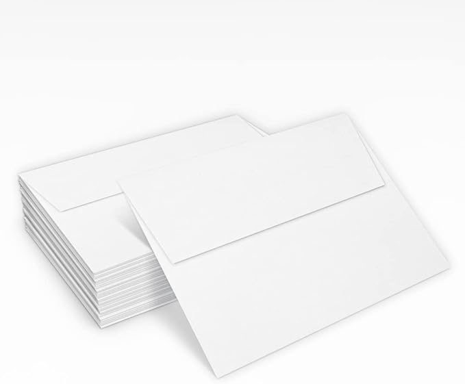 LUXPaper A7 Invitation Envelopes | Peel & Press | 5 1/4" x 7 1/4" | White | 80lb. Text | 100% Recycled | 50 Qty