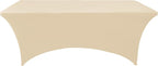 2-Pack 6ft Spandex Table Covers for Rectangle Standard Folding Tables - Wrinkle Resistant Stretch Tablecloths - Ultimate Fitted Table Protector for Parties, Trade Shows, Banquet