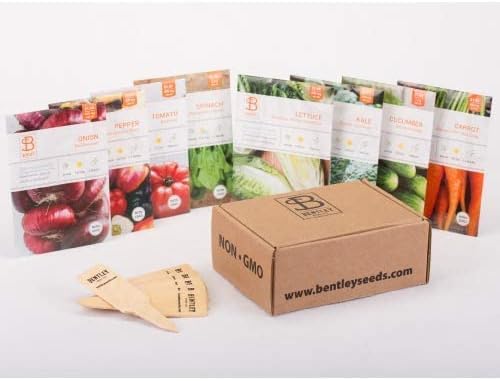 Bentley Seed Garden Variety Pack - Non-GMO Heirloom Vegetables - 8 Assorted Plant Seeds for Growing Fresh Produce