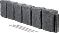 Beuta Landscape Edging | Garden Edging Border | Faux Stone Block XL for Lawn Edging, Flower Beds & Yard Edging – 1 Pack | Each Section Has 6 Blocks 48" L x 4" W x 9.5" H | 3 Spikes | Charcoal
