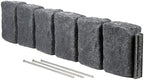 Beuta Landscape Edging | Garden Edging Border | Faux Stone Block XL for Lawn Edging, Flower Beds & Yard Edging – 1 Pack | Each Section Has 6 Blocks 48" L x 4" W x 9.5" H | 3 Spikes | Charcoal