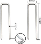 8 Gauge Ground Staples 4 Inch Landscape Staples 30Pack Metal Lawn Ground Barrier Cover Wire Heavy Duty U Stakes Pins