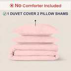 Kotton Culture 3 Pc Twin Size Duvet Cover Set- 100% Egyptian Cotton Sateen 600 Thread Count Ultra Soft Premium Durable Comforter Cover Zipper Closure & Corner Ties (Pink Blush, Twin/Twin XL 68" X 90")
