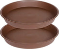 2 Pack of 16 17 inch Plant Saucer (15 inch Base), 2.3" Depth, Plant Trays for Pots, Plastic Plant Saucers for Indoors, Bird Bath Bowls, Flower Pot Drip Trays for Planter (17", Chocolate)