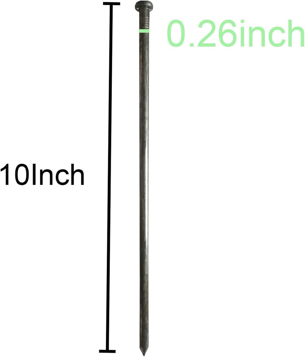 Metal Landscape Stakes,10Inch 50Pcs Landscape Edging Anchoring Spikes for Tent Spikes,Paver Edging,Artificial Turf Stakes,Tent and More (50, Black)