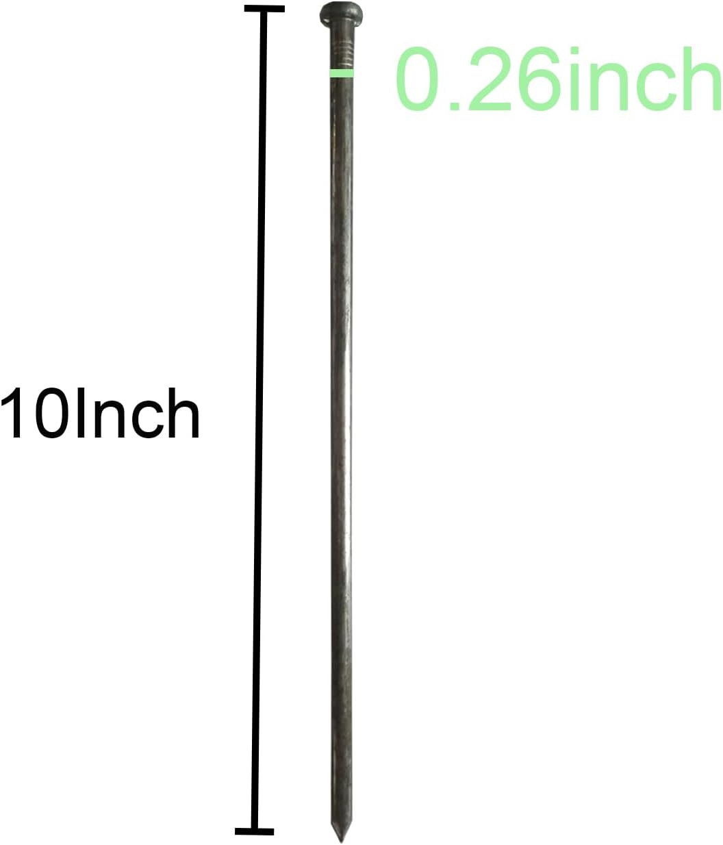 Metal Landscape Stakes,10Inch 50Pcs Landscape Edging Anchoring Spikes for Tent Spikes,Paver Edging,Artificial Turf Stakes,Tent and More (50, Black)