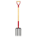 Dikuyeel Heavy Duty Garden Fork for Digging, 4 Tines Pitch Fork for Gardening Compost, Garden Pitch Fork with Wooden Handle, 45 Inches