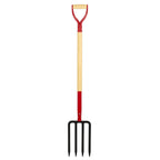 Dikuyeel Heavy Duty Garden Fork for Digging, 4 Tines Pitch Fork for Gardening Compost, Garden Pitch Fork with Wooden Handle, 45 Inches
