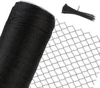 Junflying Bird Netting, 25x25 FT – 1/2" Mesh, Woven Black Netting for Garden Protection with Ties, Protects Vegetables, Fruit Trees, Blueberry Bushes & Strawberry Plants