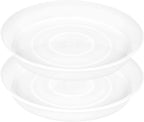 2 Pack of 17 inch Plant Saucer, 2.3" Depth Tray, Large Deep Garden Plastic Flower Planter Plant Trays for Indoors Outdoor Bath Bath (17", Clear)