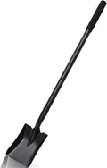 Small Square Shovel 43.3Inches Heavy Duty Garden Tools with Metal Handle, Small Transfer Spade for Digging Camping Car Beach Shovel, Black