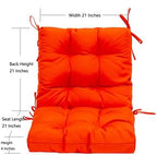 QILLOWAY Outdoor Chair Cushion for Patio Furniture, Waterproof Patio Cushions Set of 4 with Ties, Fade Resistant Replacement Pads for Outdoor Rocking Chairs,Orange