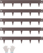 VEVOR Steel Landscape Edging, 5 Packs 39 x 3 in Rust-Resistant Metal Landscape Edging, Bendable Garden Edging Border, Heavy Duty Lawn Edging, Easy-to-Install, Flower Bed Yard Pathway Divider Brown