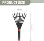 BESPORTBLE 2-Pack Small Hand Rakes - Lightweight Plastic Garden Rakes for Raised Garden Bed, Leaves, Lawns & Tight Spaces, Easy-Grip Ergonomic Handle (No Rust/Bend)