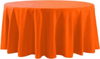 120 inch Round Tablecloth Washable Polyester Table Cloth Decorative Table Cover for Wedding Party Dining Banquet（120 inch,Orange）