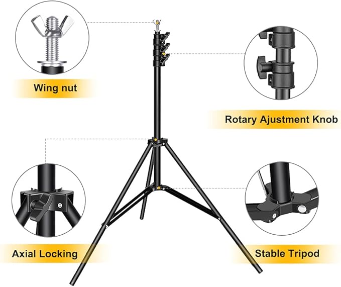 Backdrop Stand for Parties, 8.5x10ft Adjustable Background Support System for Events Decoration, Baby Shower, Photography with Spring Clamps, Backdrop Clip, Sandbag and Carrying Bag