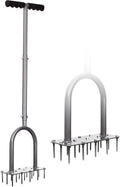 Walensee Lawn Aerator Spike Metal Manual Dethatching Soil Aerating Lawn with 15 Iron Spikes, Pre-Assembled Grass Aerator Tools for Yard, Lawn Aeration, Garden Tool, Revives Lawn Health, Patented