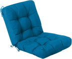 QILLOWAY Outdoor Chair Cushion for Patio Furniture, Waterproof Patio Cushions with Ties, Fade Resistant Replacement Pads for Outdoor Rocking Chairs,Peacock Blue