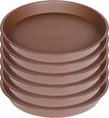 6 Pack Plant Saucer Tray, 4 5 6 8 10 12 13 15 17 19 inch Plant Saucers, Heavy Duty Plastic Plant Drip Trays for Indoors, Flower Plant Water Tray, Plant Trays for Pots Base (6 inch, Chocolate)