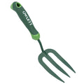 Owlett Garden Hand Fork, Carbon Steel Weeder Fork with Rubber Ergonomic Handle, Rust Resistant Small Garden Fork for Uprooting Weed, Digging, Planting, Loosening Soil, Cultivating