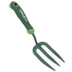 Owlett Garden Hand Fork, Carbon Steel Weeder Fork with Rubber Ergonomic Handle, Rust Resistant Small Garden Fork for Uprooting Weed, Digging, Planting, Loosening Soil, Cultivating