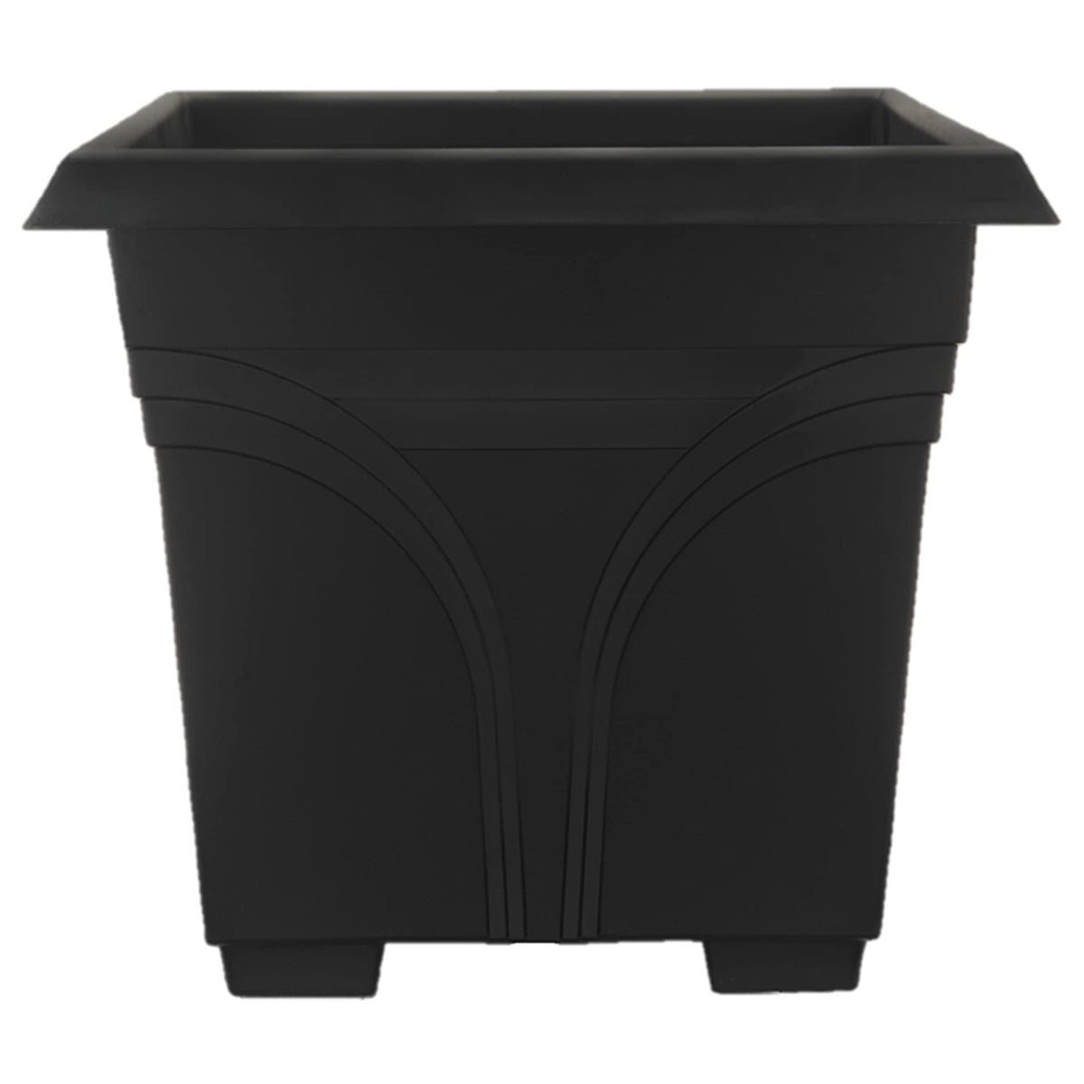 Southern Patio Set of 2 Planter Pots, 36 Inch Rectangular Indoor Outdoor Medallion Hanging Windowsill Garden Box Planters, Black