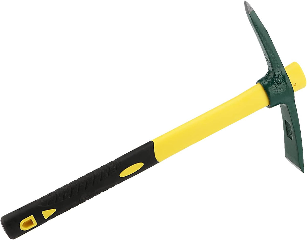 KEILEOHO 2 PCS 15 Inches Pick Mattock Hoe, Forged Weeding Garden Pick Axe with Fiberglass Handle, Weeding Mattock Hoe for Gardening, Loosening Soil, Camping