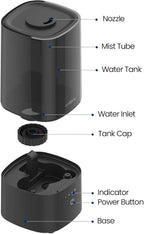 Humidifiers for Bedroom, 2.0L Cool Mist Humidifier for Home Plant and Baby Nursery, Quiet Ultrasonic Humidifier with 360° Nozzle, Auto Shut-Off, Filterless, Black