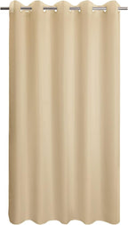 Extra Long No Hook Beige Shower Curtain or Liner - Soft Microfiber 84" Long Fabric Shower Curtain Liner Set, Machine Washable & Water Repellent, Beige, 71x86