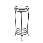 Kavlium Plant Stand Indoor Outdoor, Tall Black Metal, 2 Tier 27.1 Inch